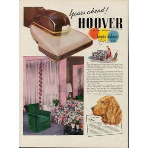 1939 Hoover Cleaning Ensemble Vintage Print Ad (L10)